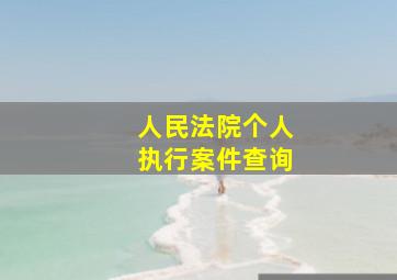 人民法院个人执行案件查询