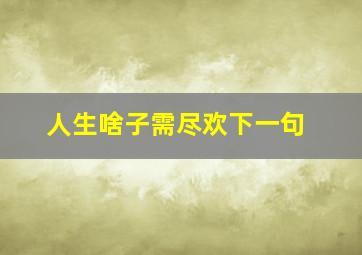 人生啥子需尽欢下一句