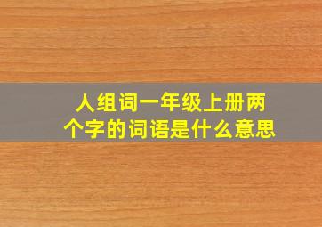 人组词一年级上册两个字的词语是什么意思