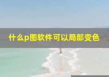 什么p图软件可以局部变色