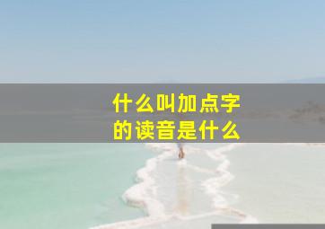 什么叫加点字的读音是什么