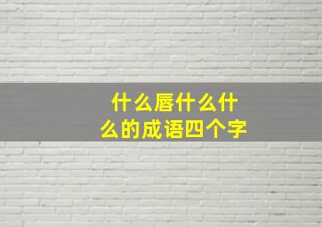 什么唇什么什么的成语四个字