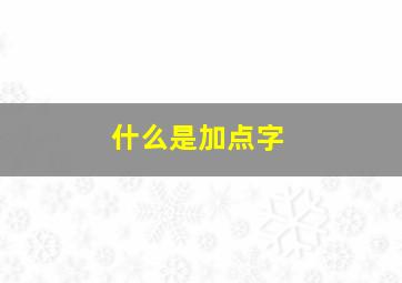 什么是加点字