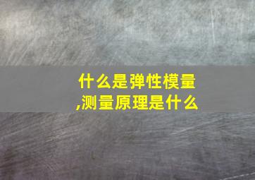 什么是弹性模量,测量原理是什么