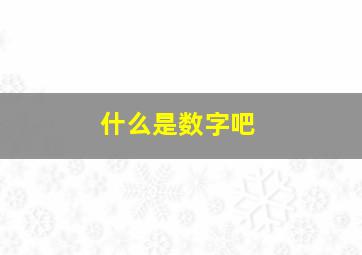 什么是数字吧