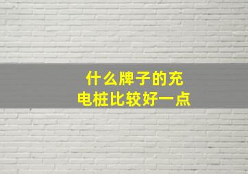 什么牌子的充电桩比较好一点