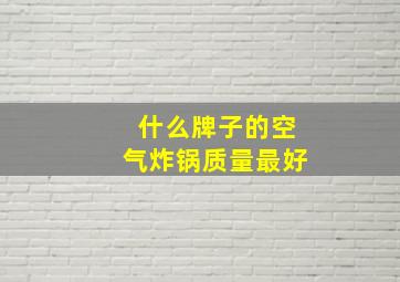 什么牌子的空气炸锅质量最好