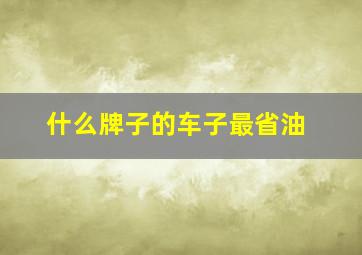 什么牌子的车子最省油