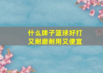 什么牌子篮球好打又耐磨耐用又便宜