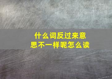 什么词反过来意思不一样呢怎么读