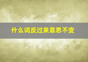 什么词反过来意思不变