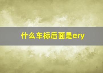 什么车标后面是ery