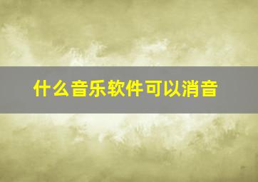 什么音乐软件可以消音