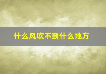 什么风吹不到什么地方