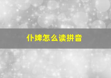 仆婢怎么读拼音