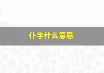 仆字什么意思