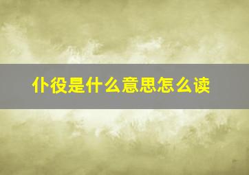 仆役是什么意思怎么读