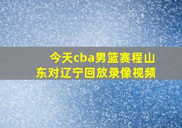 今天cba男篮赛程山东对辽宁回放录像视频