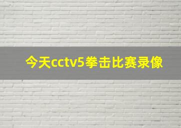 今天cctv5拳击比赛录像