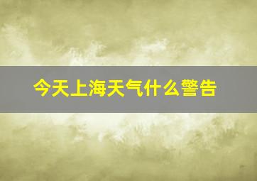 今天上海天气什么警告