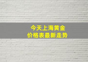 今天上海黄金价格表最新走势