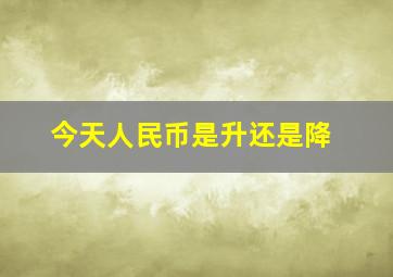 今天人民币是升还是降