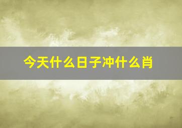 今天什么日子冲什么肖