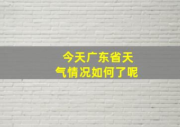 今天广东省天气情况如何了呢