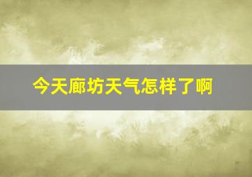 今天廊坊天气怎样了啊