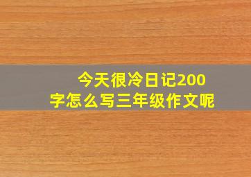 今天很冷日记200字怎么写三年级作文呢