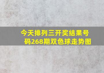 今天排列三开奖结果号码268期双色球走势图