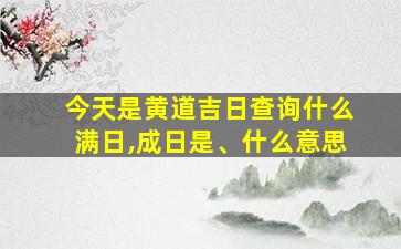 今天是黄道吉日查询什么满日,成日是、什么意思