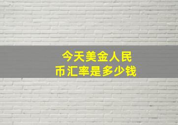 今天美金人民币汇率是多少钱