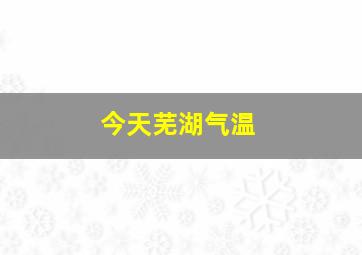 今天芜湖气温