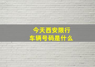 今天西安限行车辆号码是什么