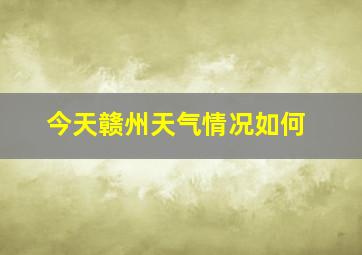 今天赣州天气情况如何