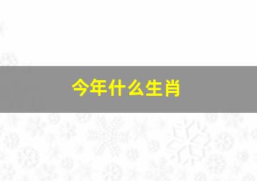 今年什么生肖