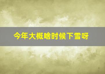 今年大概啥时候下雪呀