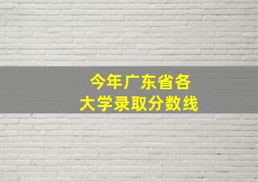 今年广东省各大学录取分数线