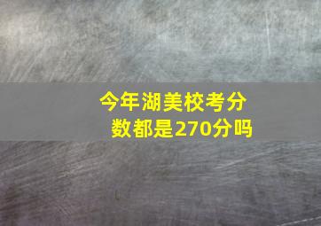 今年湖美校考分数都是270分吗