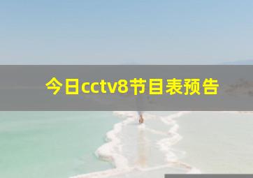 今日cctv8节目表预告