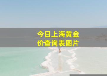 今日上海黄金价查询表图片