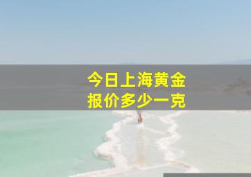 今日上海黄金报价多少一克