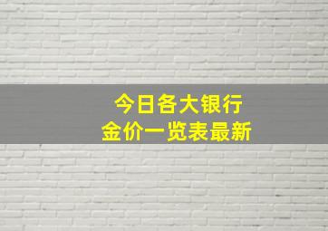 今日各大银行金价一览表最新