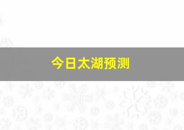 今日太湖预测