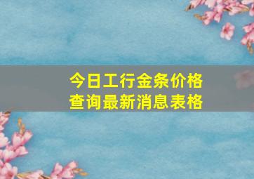 今日工行金条价格查询最新消息表格