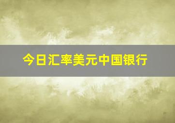 今日汇率美元中国银行