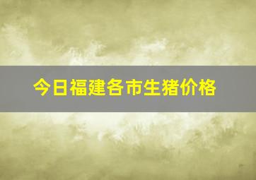 今日福建各市生猪价格