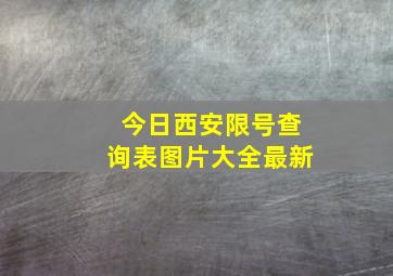 今日西安限号查询表图片大全最新