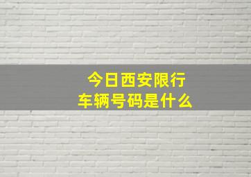 今日西安限行车辆号码是什么